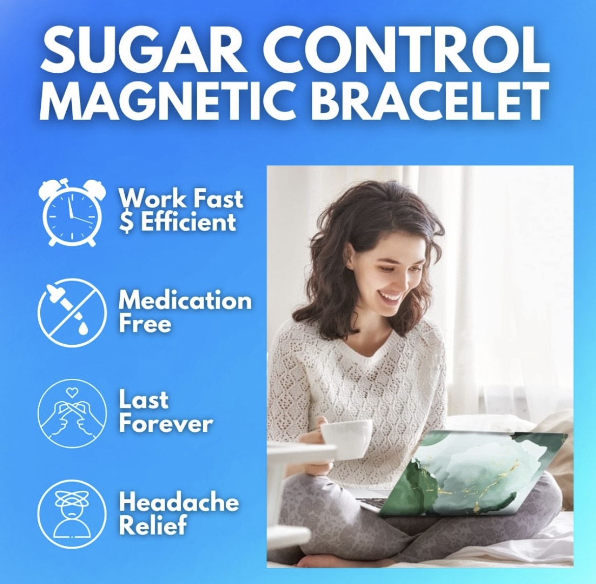 Glucobracelet™ Sugar Control Magnetic Copper Bracelet